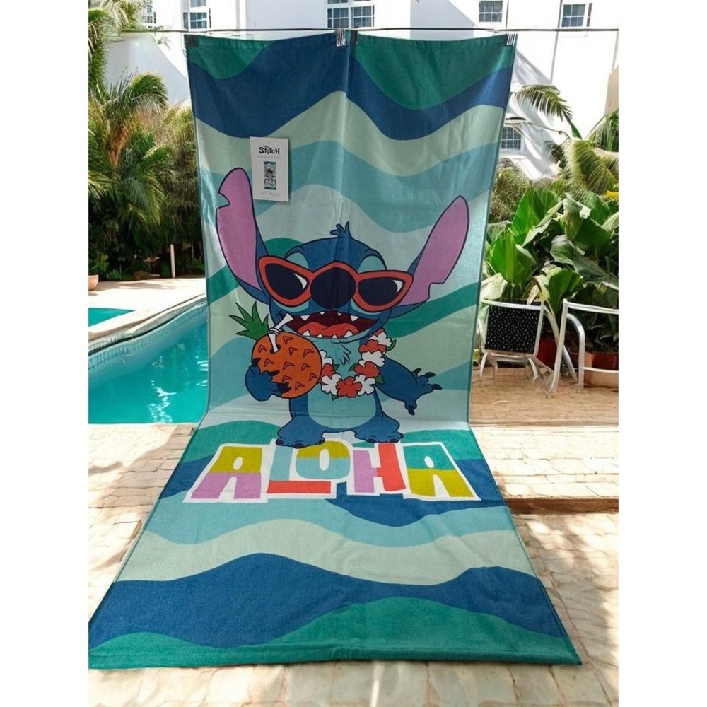 Disney Lilo & Stitch Aloha Beach Towel 28x58 Cotton Pineapple Sunglasses NWT